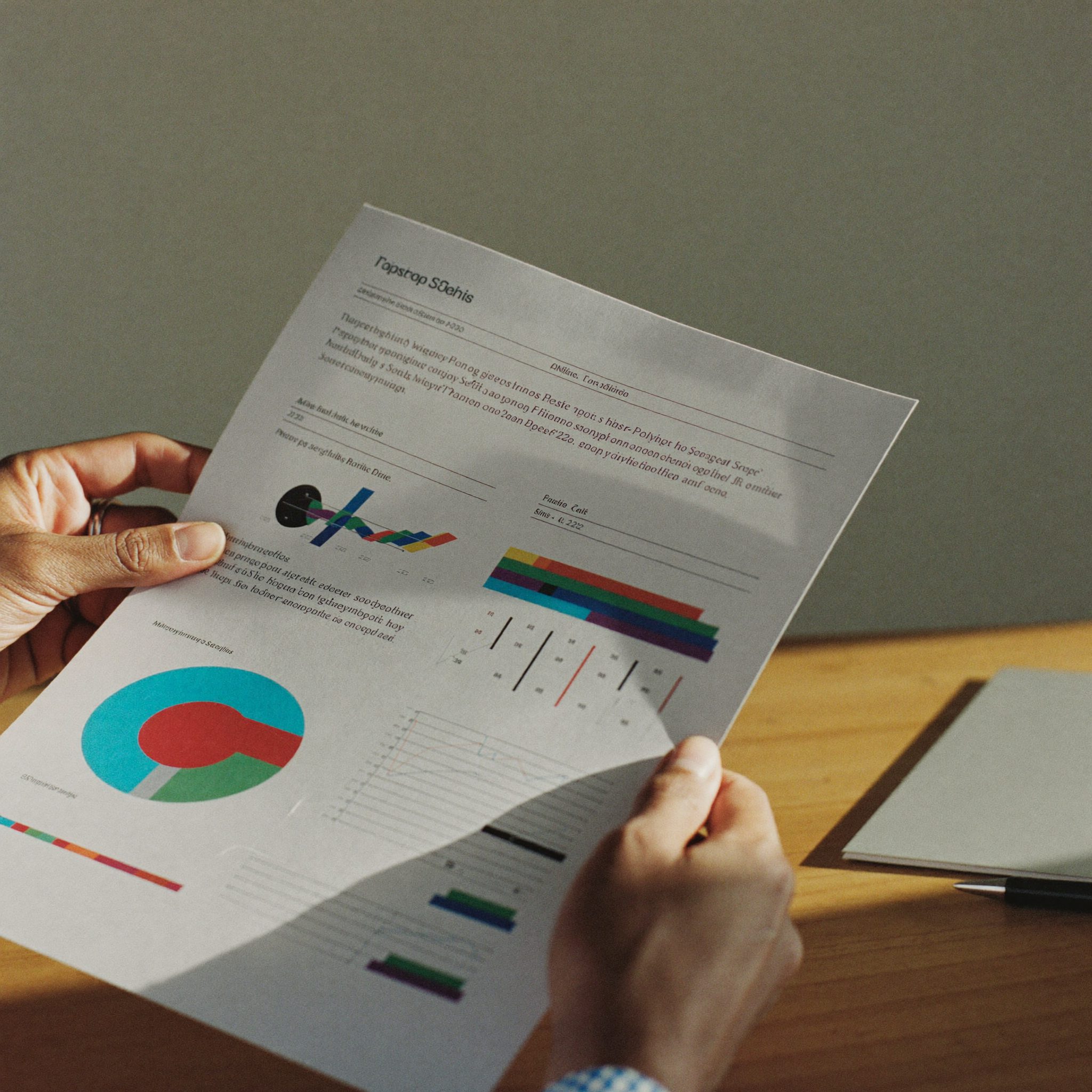 Financial adviser reviewing client documents closely
